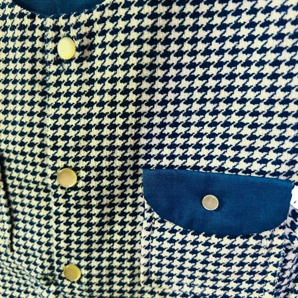 Vintage Catton Candy Baby Blue White Houndstooth 12 Months